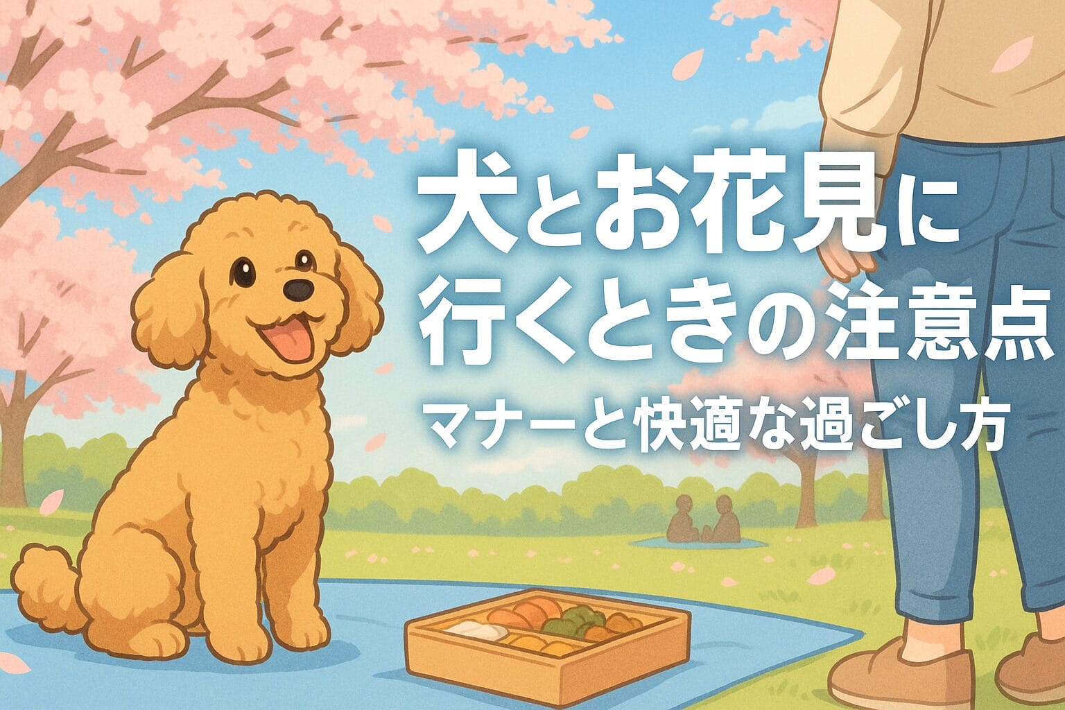 犬とお花見